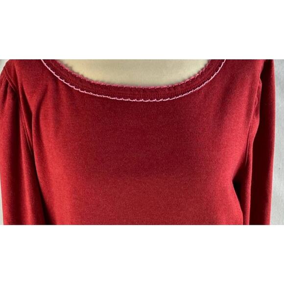Envy's Tree The Haven Womens Large Red Top Scoop Neck Long Sleeve - Picture 6 of 11